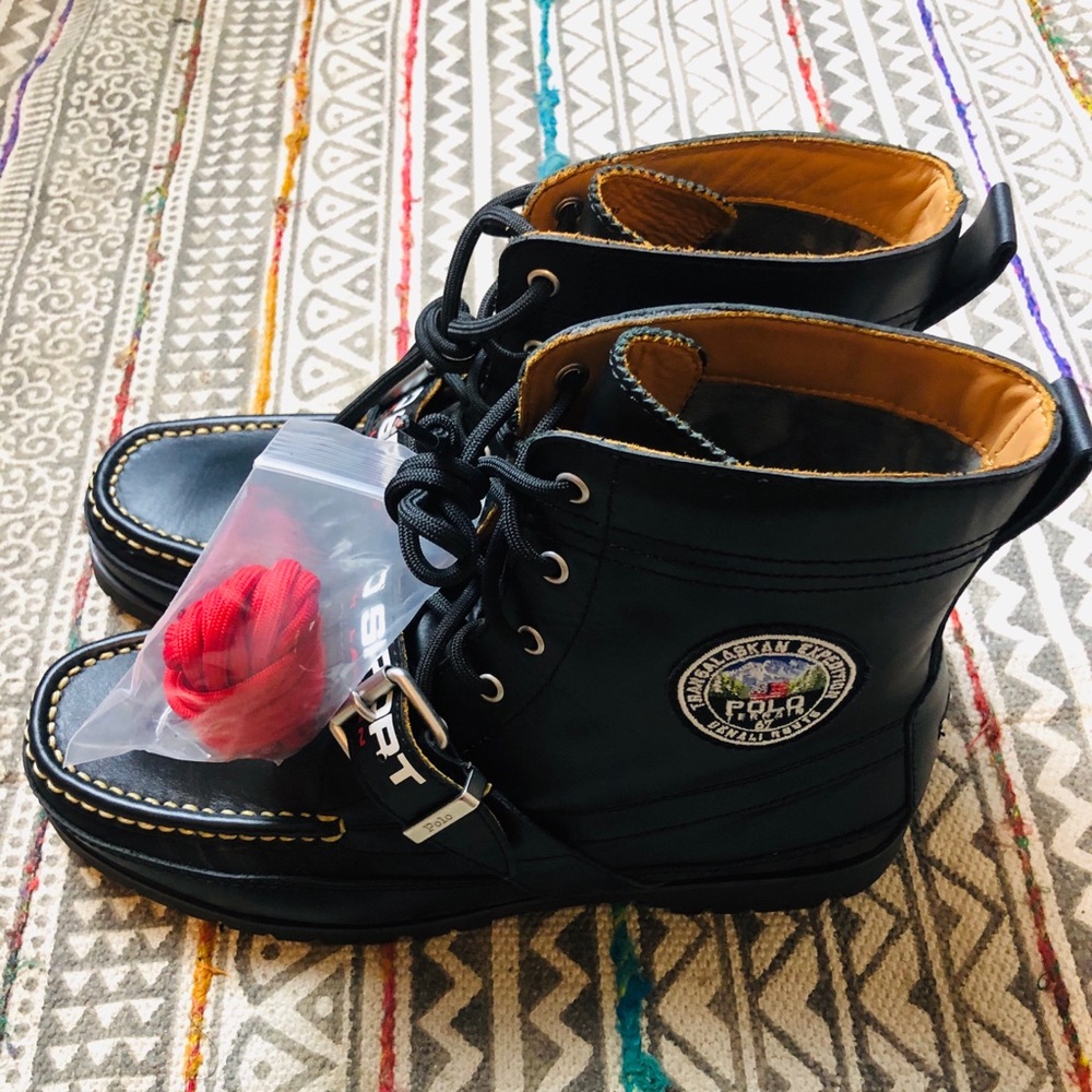 Polo Sport Ralph Lauren Ranger Boots Black Leather